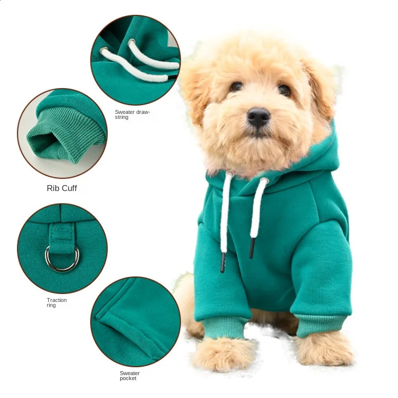 Dog Clothes Pet Dog Hoodie Small And Medium Dog Vest Outdoor Sweatshirt Bulldog Husky Warm Fleece Pet Clothing Puppy Cat Costume 250206