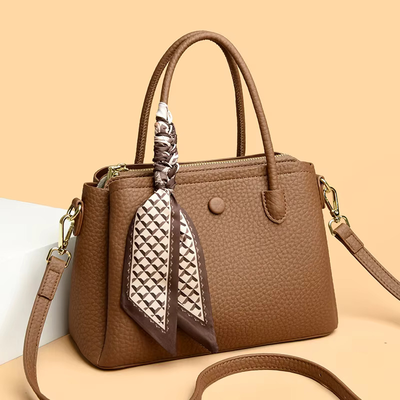 Fashion Women Brand Handbags Retro PU Leather Totes Top-Handle Crossbody Shoulder Bag Lady Simple Style Hand Bags