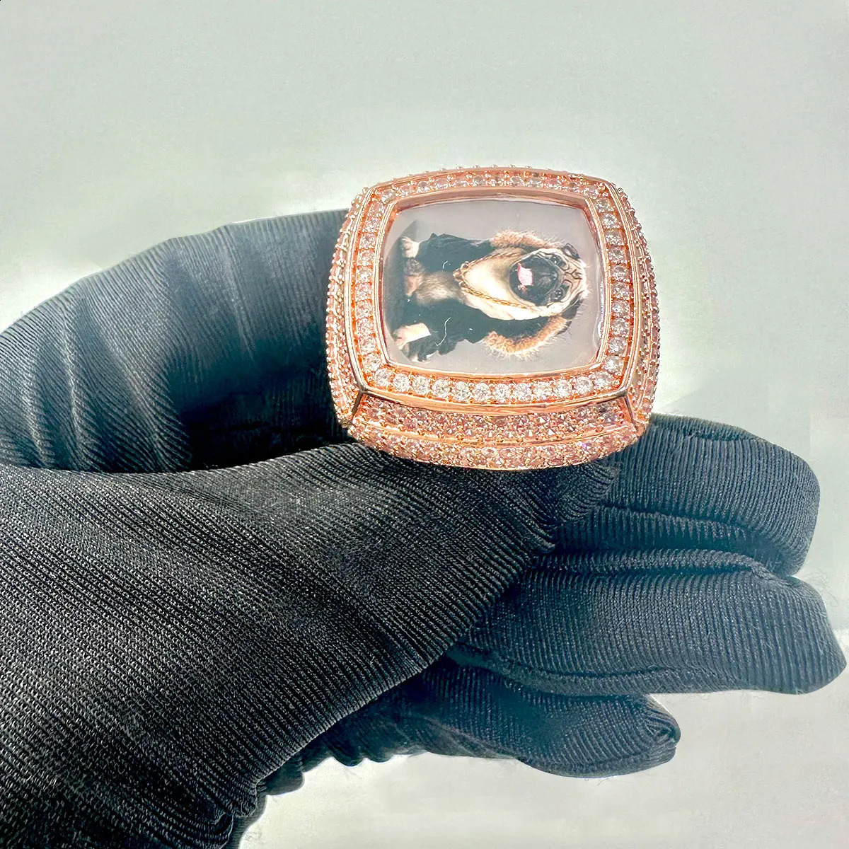 Custom Po Ring for Men Iced Out Prong Setting Hip Hop Jewelry Trend 250206