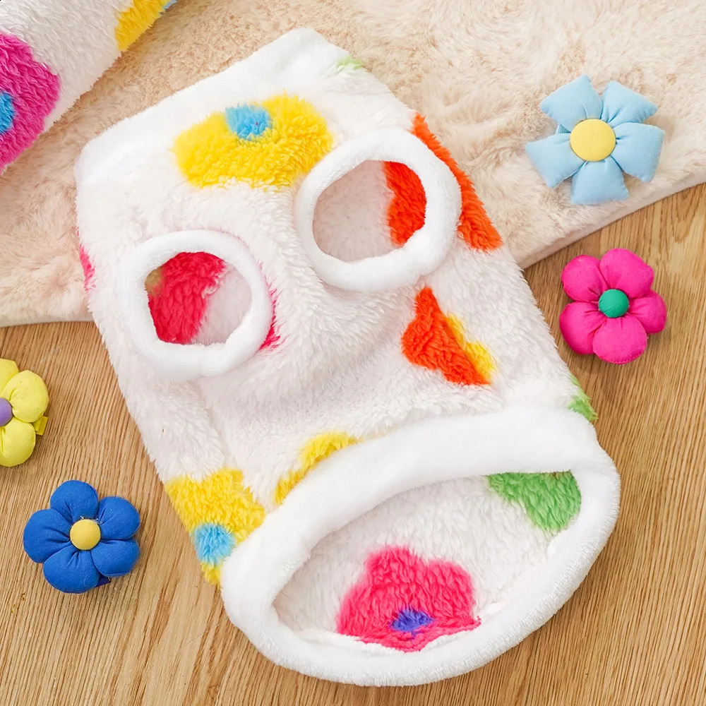 XS-8XL Pet Winter Warm Vest Puppy Clothes for Small Medium Big Dog Soft Golden Retriever Vest With Flower Clothing Pet Suppllies 250206