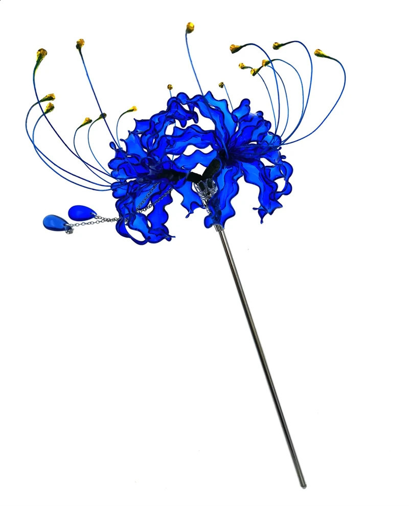Handmade Lycoris Radiata Flower Hairpin Kanzashi Hair Stick for Kimono Hair Accessory Cosplay Decor Ornament Women Girl Jewelry 250120