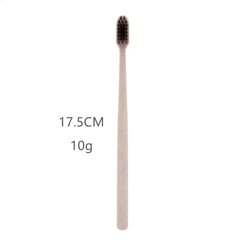 50Pcs Eco-Friendly Wheat Straw Toothbrush Individually Wrapped Disposable Soft Bristles Manual Travel Toothbrush for el 250206