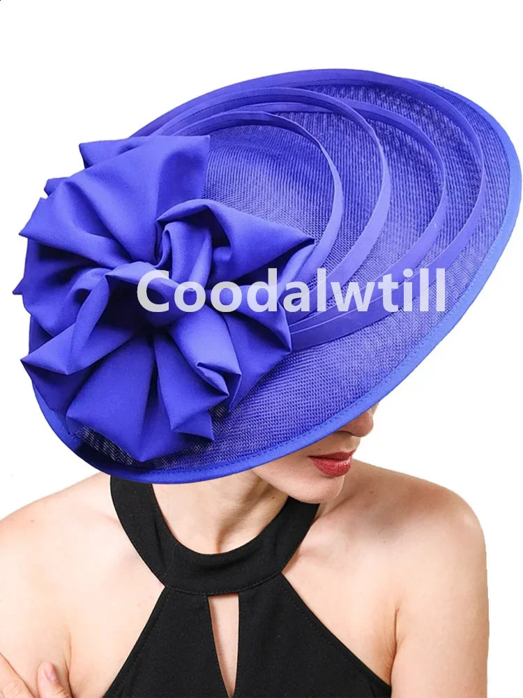 Women Church Wedding Big Fascinator Hat Fashion Large Flower Headpiece Fascinator Ladies Elegant Party Royal Ascot Millinery Cap 250207