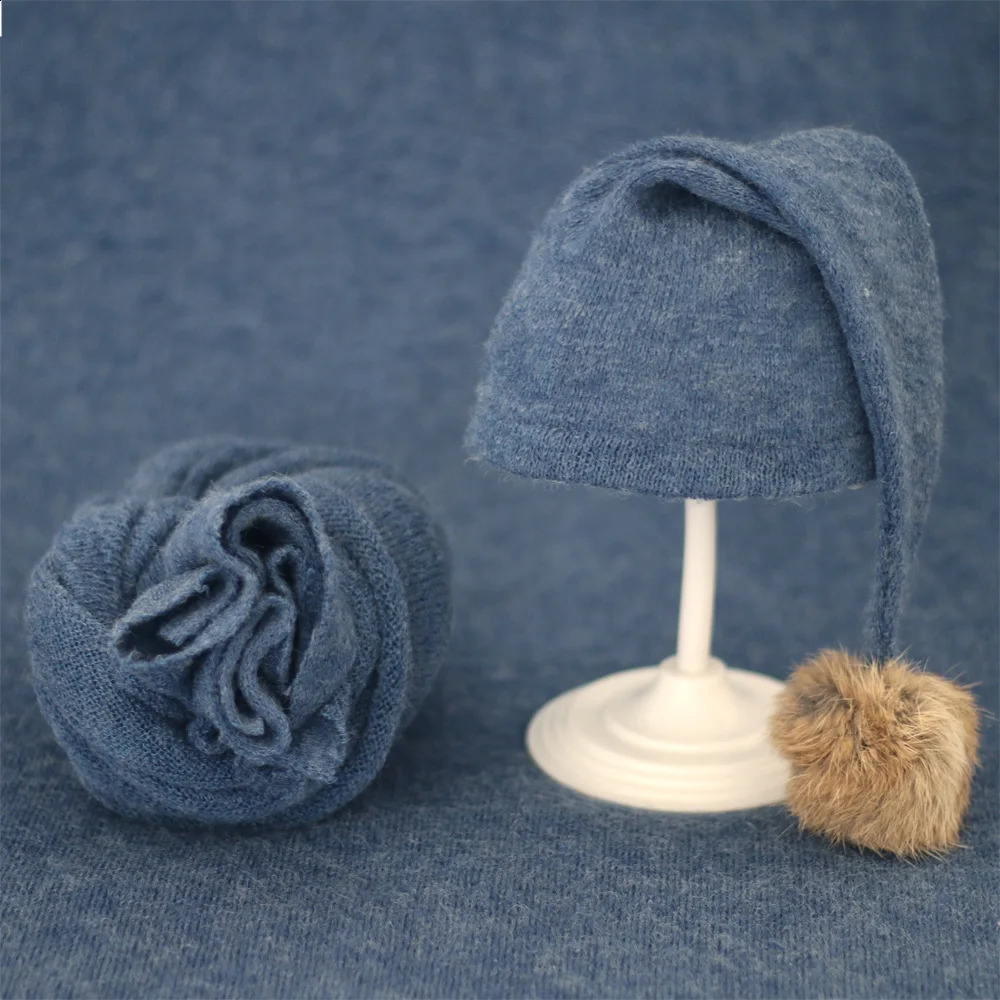 Soft Baby Po Wraps With Hat 2pcs Sets born Boys Girls Pography Swaddle Blanket Infant Picture Props Accessories 250206