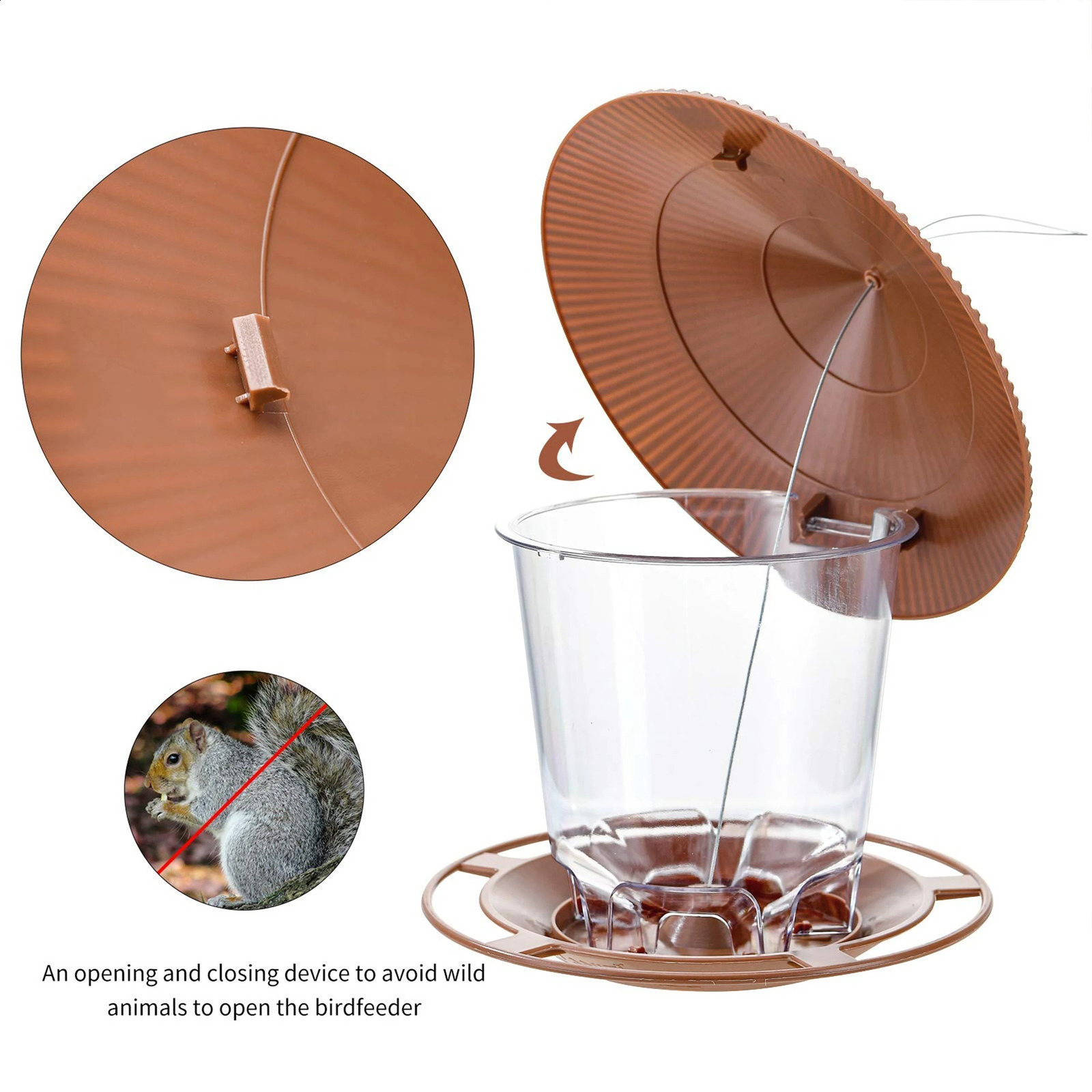 Wild Bird Feeder Hanging with Roof for Garden Yard Outside Decoration Outdoor Feeding Tool Squirrel proof Seed Nut Container 250121