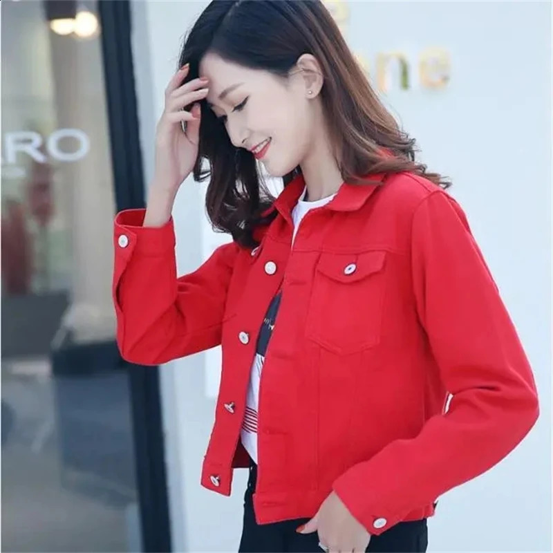 Jackets for Women 2024 Spring Autumn Long Sleeve Denim Coat Vintage Clothing Streetwear Ladies Top Jean Coats 250113Z