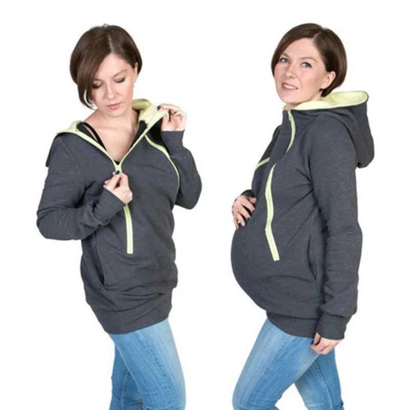 Baby Carrier Jacket Hoodies Maternity Clothes Autumn Winter Kangaroo Carry Baby Sweatshirts Hooded Warm Thick Overcoat Outwear W250207