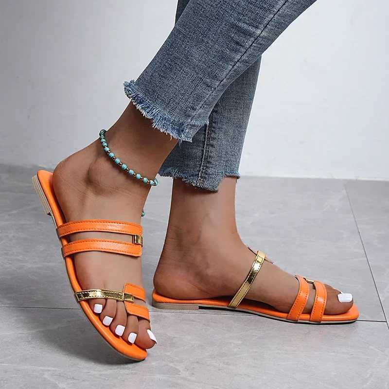Women Casual Anti-slip Slippers Comfortable Outdoor Sandals Fi Flat Slippers Elegant Designer Shoes Summer New Slides WomenXJ250207