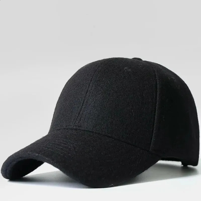 Man big bone large size hat cap Male Autumn and Winter Warm Wool Felt Hat Men Big Sizes Baseball Caps 50-60cm 60-64cm 250206