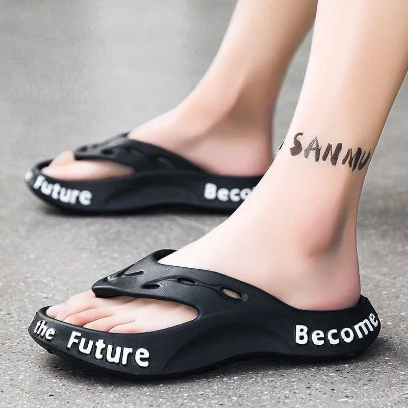 Mens Summer EVA Anti Slip Flip Flops Comfortable and Soft Outdoor Garden Massage Thick Sole Wear-resistant Beach Shoes 2025XJ250207