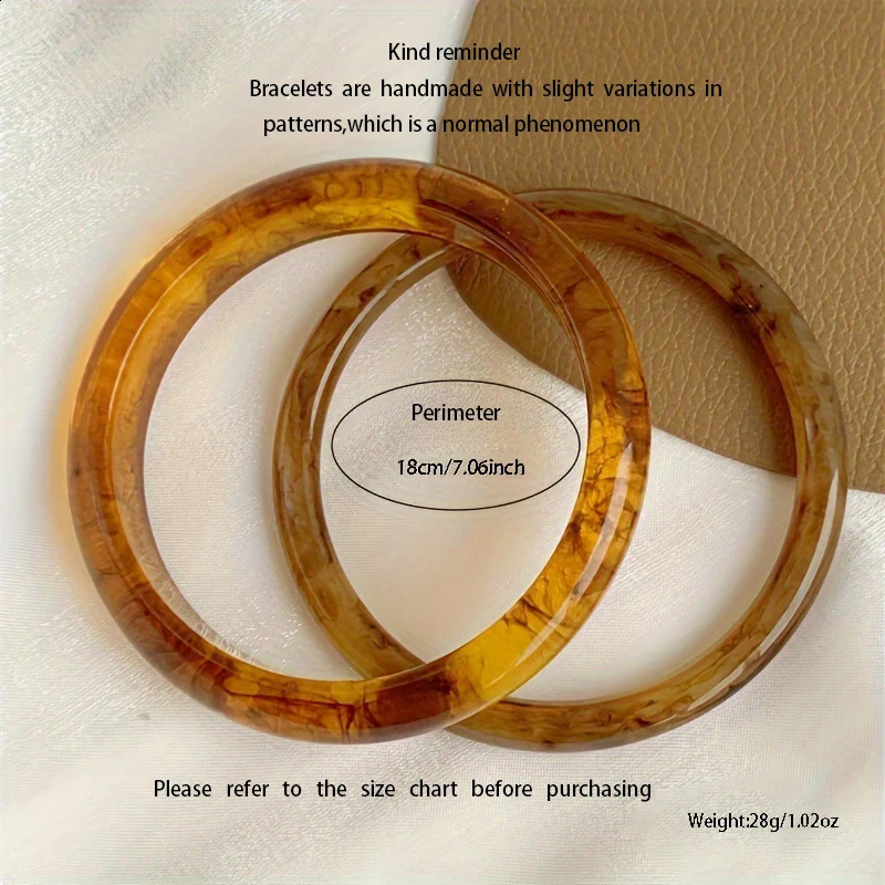 2-piece set of retro resin bracelets for womens temperament high-end fashion gifts versatile for daily use 250206