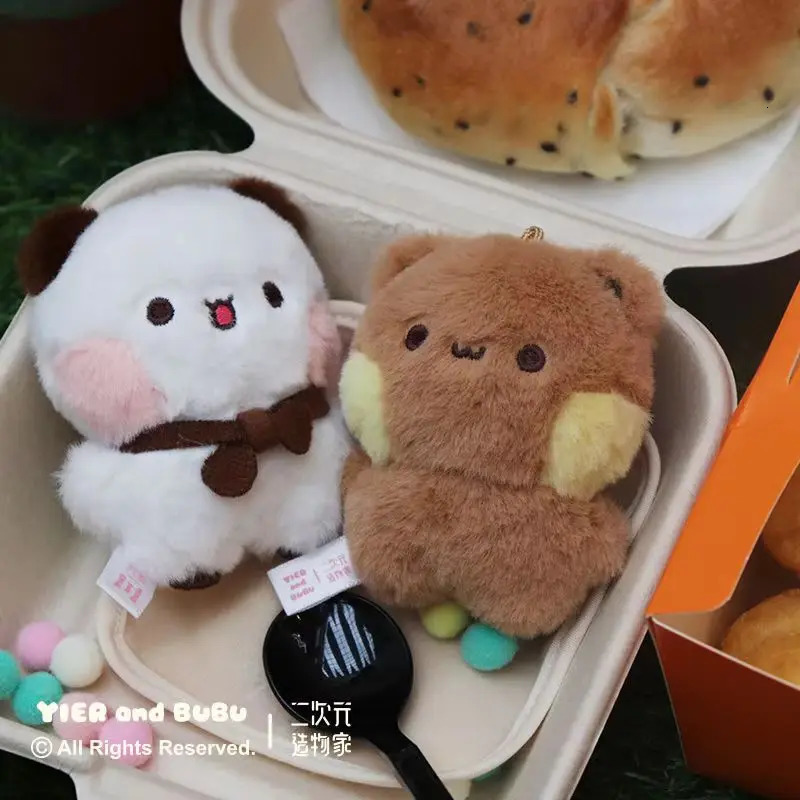 Anime Cute Cartoon Bubu And Dudu Panda Yier Bag Keychain Toy Bear Plushie Doll For Kids Birthday Gifts Kawaii Soft Stuffed Toys 250207