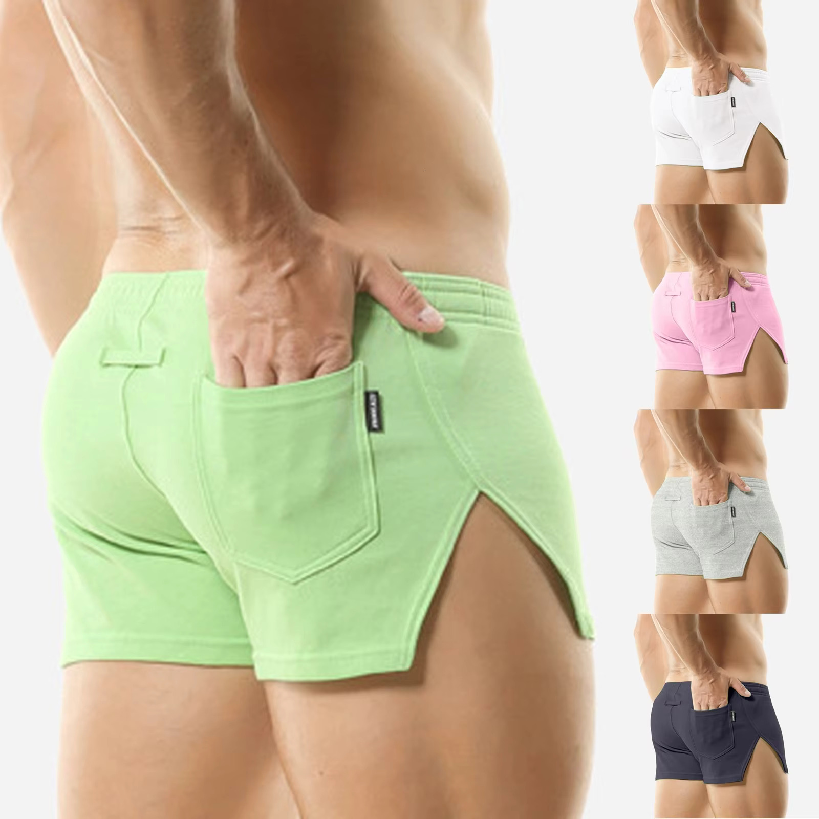 Men's Casual Solid Color Trendy Youth Sports Pants Carnival Running Shorts Summer New Beach Shorts