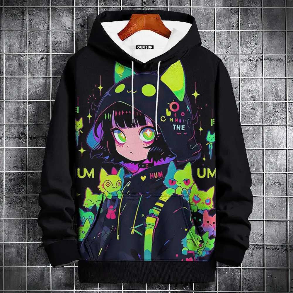 Fashion Mens Hoodie Anime 3d Print Long Sleeve Sweatshirts For Mens Autumn Hoodie Men Women Clothing Oversized Hoodies Pullover W250207