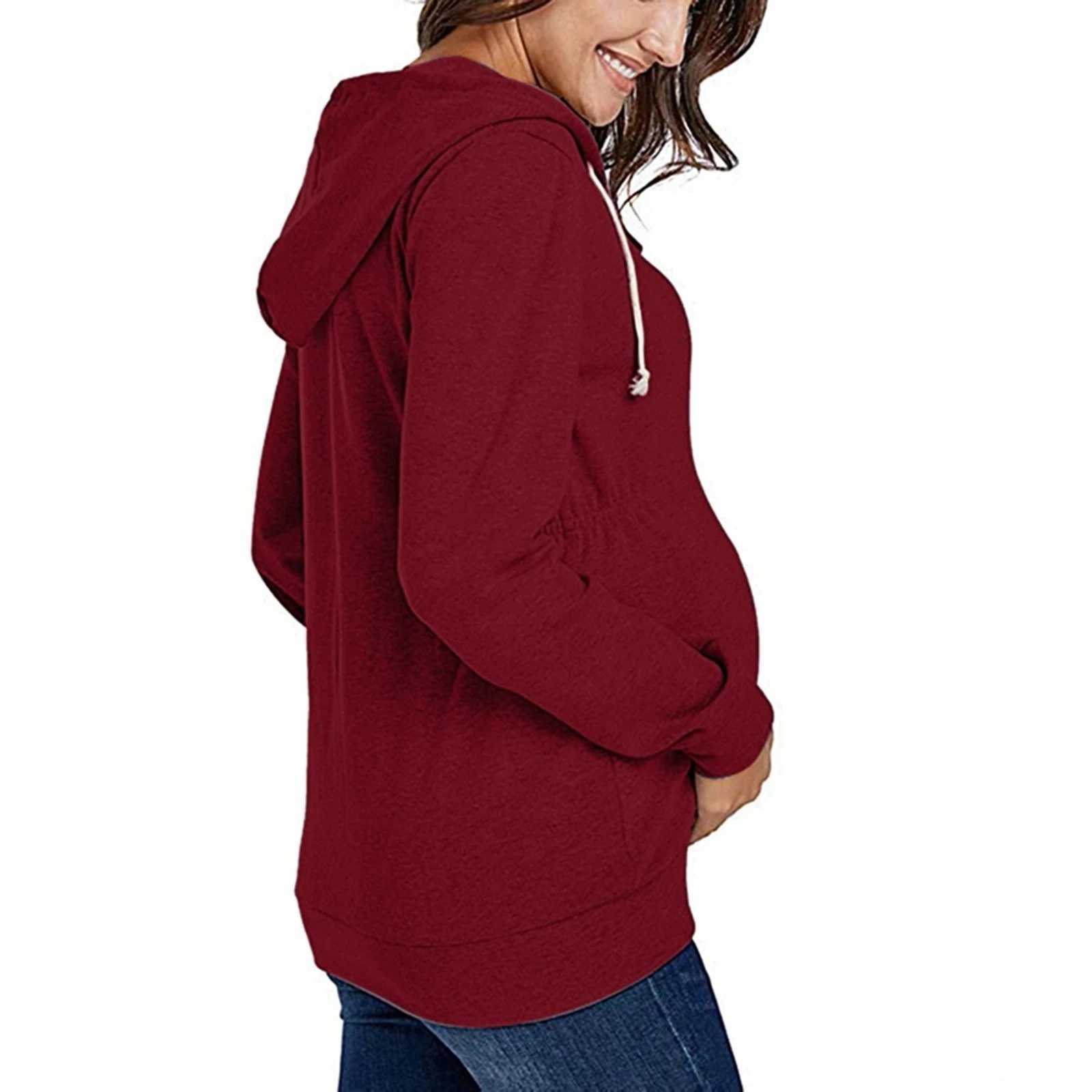 Jacket For Pregnant Women Maternity Hoodie Sweatshirt Pregnancy Clothes Pregnant Women Breastfeeding Hooded Zipper Jacket Top W250207