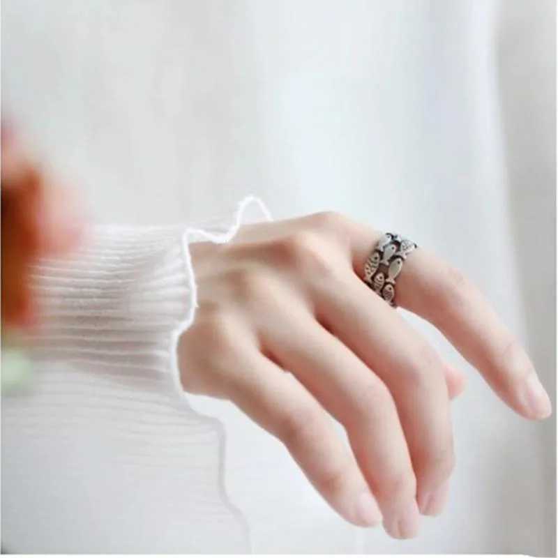 XIYANIKE Silver Color Handmade Engagement Rings for Women Wedding Couple Creative Design Cute Fishes Jewelry Adjustable W250207