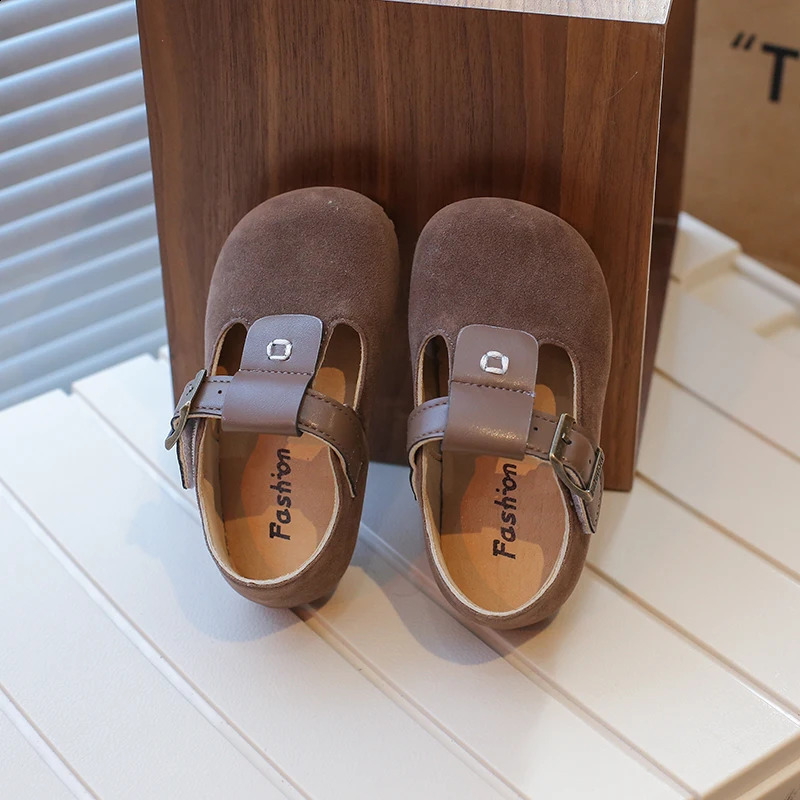 Kids Shoes Spring Autumn Childrens Causal Simple Style Flats Shoes Versatile Non-slip Boys Girls Leather Shoe 250206
