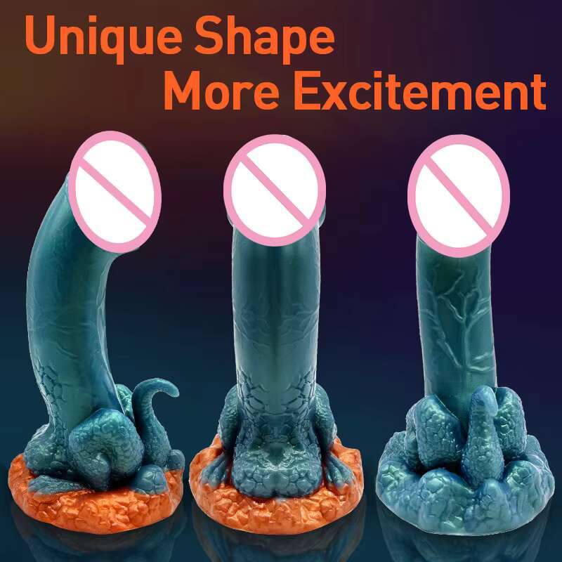 Monster Silicone sy Colourful Cute Gingerbread Man Strong Suction Cup Dildo Anal Plug Sex Toys For Women