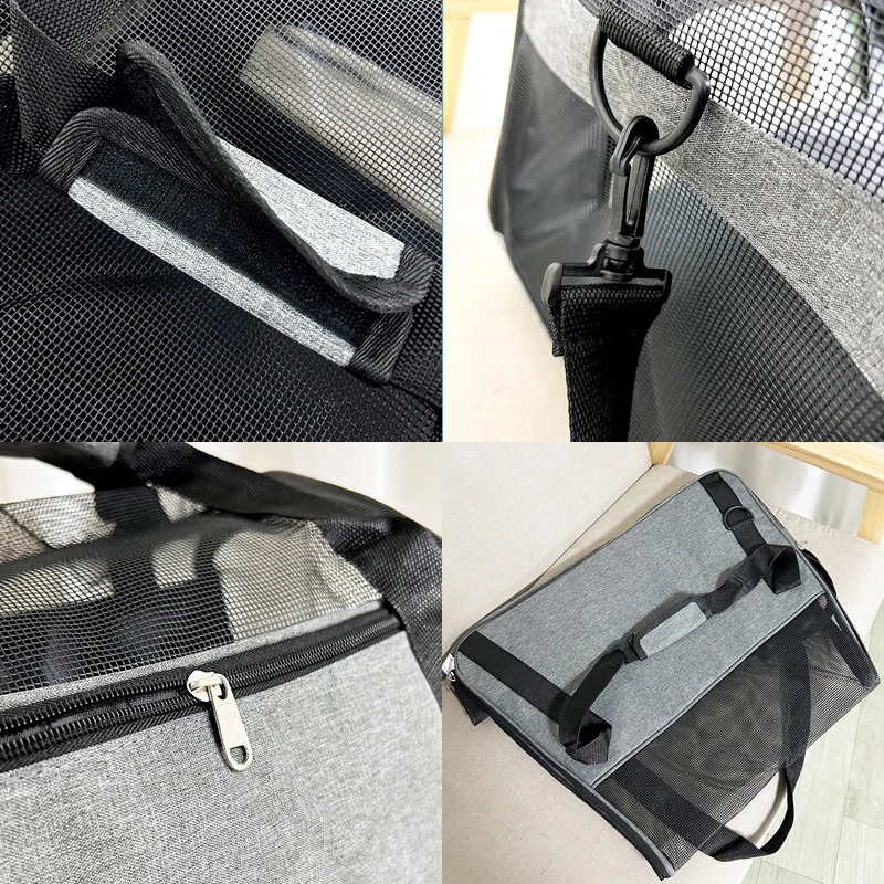 Cat Bags Portable Dog Bag Mesh Breathable Foldable Cats Bag Travel Breathable Transport Handbag 250206