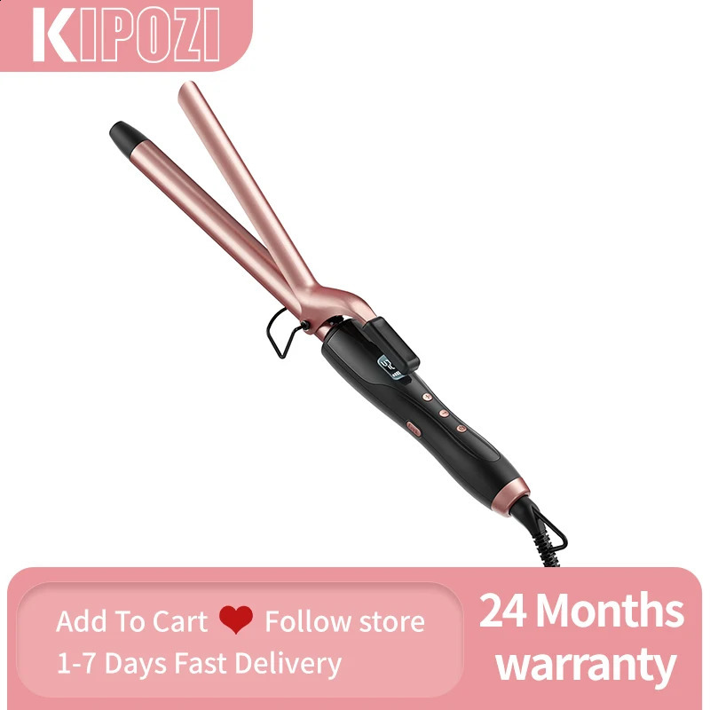 KIPOZ Curling Wand 19mm Ceramic Barrel Pro hair curler with Adjustable Temperature Include Heat Resistant Glove Travel Size 250206