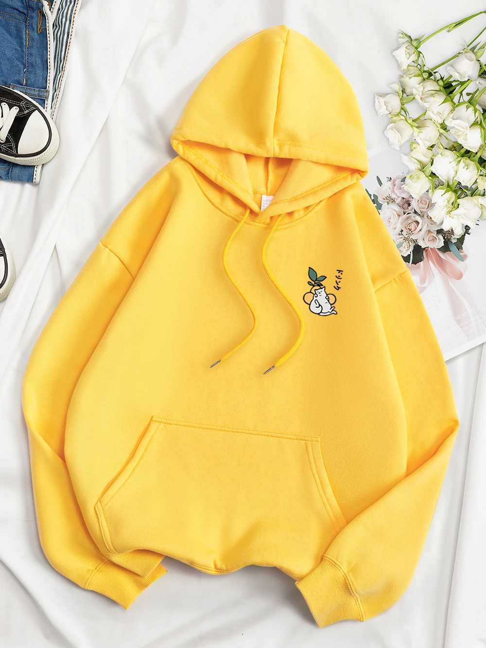 Kawaii Japanese Harajuku Cat Printed Hoodie Mens Fashion Loose Hoodie O-Neck Casual New Sportswear Pocket Wool Couple Hoodie W250207