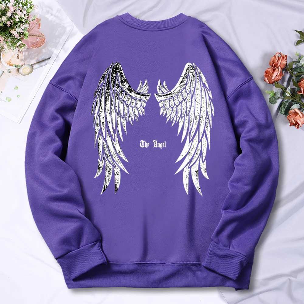 Angel Wings Printed Hoodie Mens Fashion Wool Warm Casual Clothing Comfortable Autumn Sweatshirt Hoodie W250207
