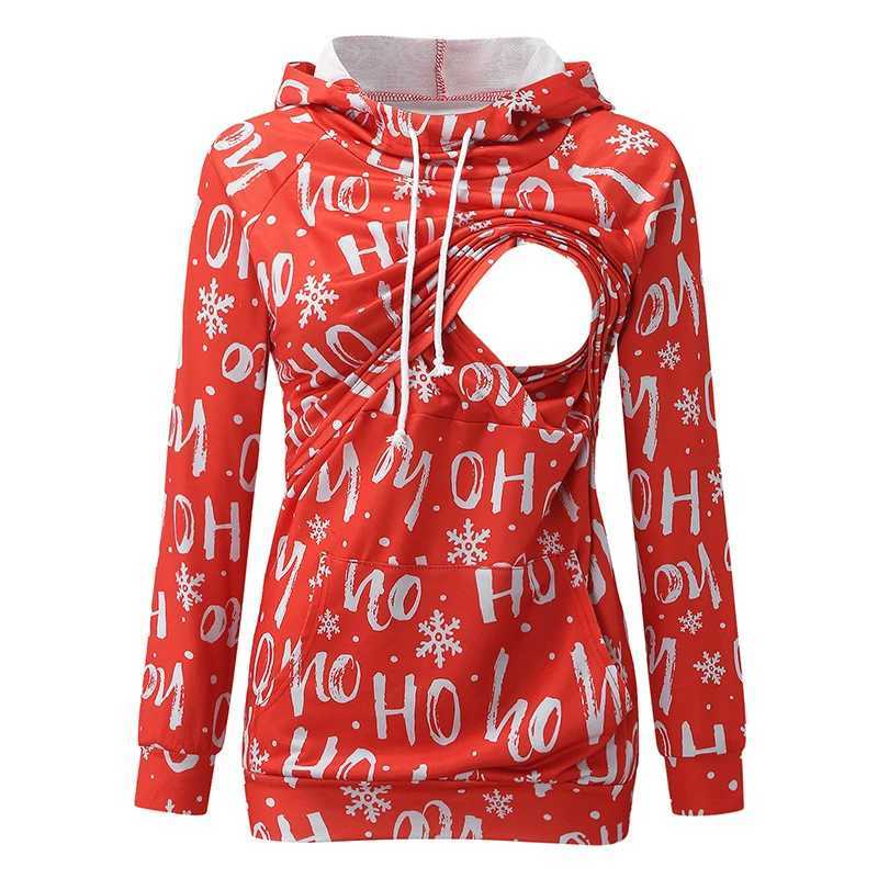 Maternity Clothes Sweatshirt Hoodie Long Sleeve Breastfeeding Pregnancy Tops Autumn and Winter Womens Clothing Hooded Sweatshirt W250207