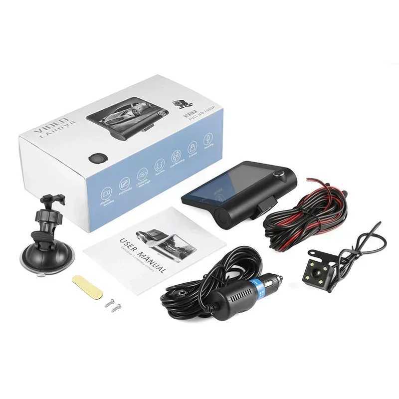 Car DVRs 3 Lens Dash Cam 4 Inch Screen Full HD 1080P Car DVR Night Vision Dual Lens Car DVR Cameras With 170 Degree Rear View H250206