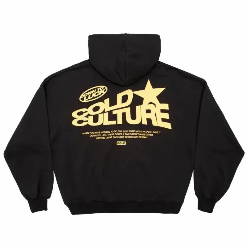 Trend Mens and Womens Pure Cotton Printed Fallow Hoodie Street European American Fashion 250207