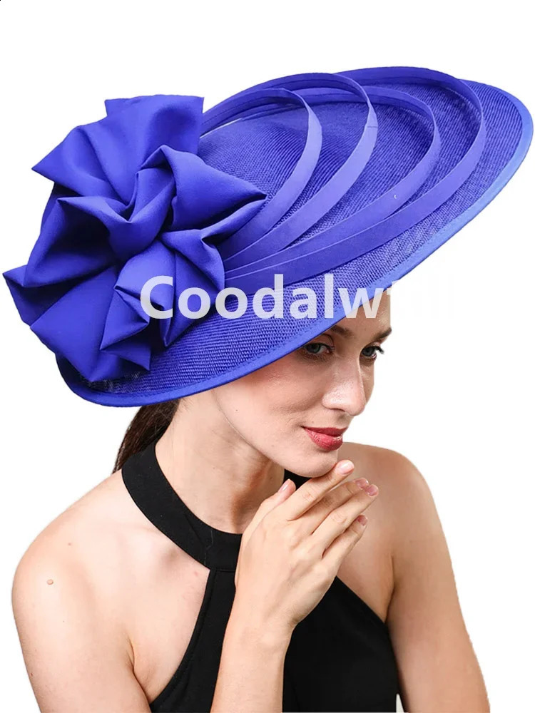 Women Church Wedding Big Fascinator Hat Fashion Large Flower Headpiece Fascinator Ladies Elegant Party Royal Ascot Millinery Cap 250207