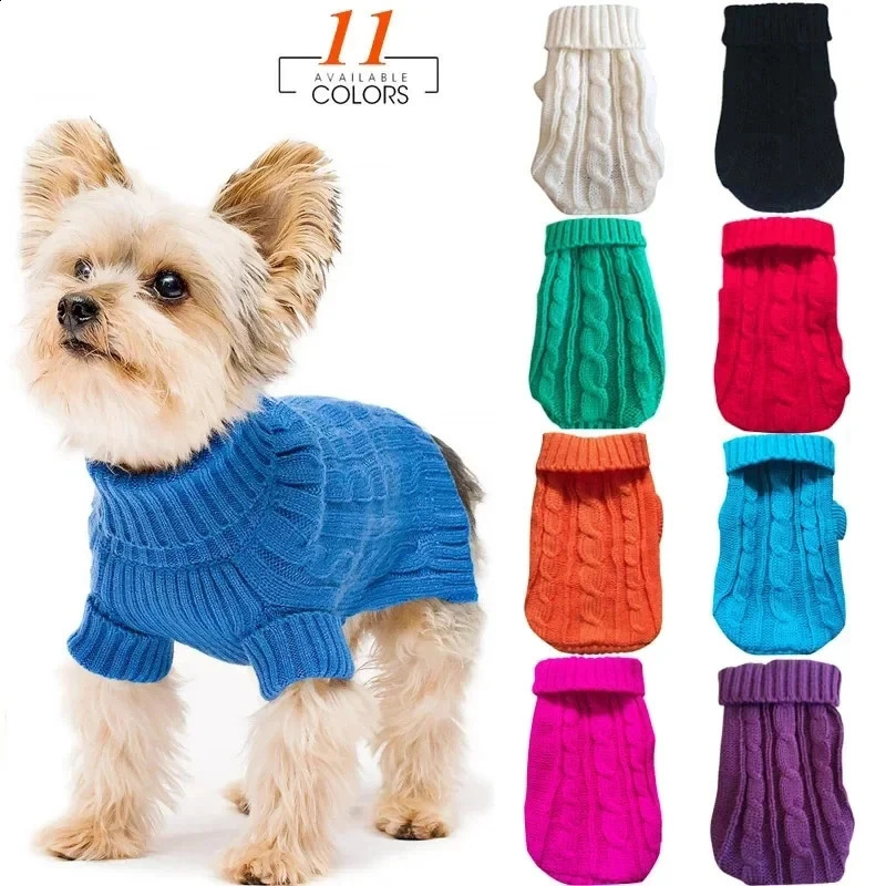 Dog Winter Clothes Knitted Pet Clothes For Small Medium Dogs Chihuahua Puppy Pet Sweater Yorkshire Pure Dog Sweater Ropa Perro 250206