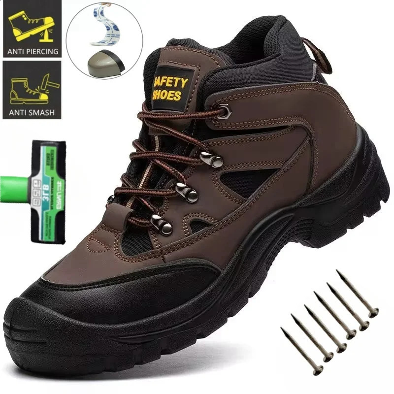 Lightweight Men Safety Botas Men Work Safety Shoes Anti-puncture Steel Toe Cap Non Slip Work Sneakers Male Indestructible Boots 250120