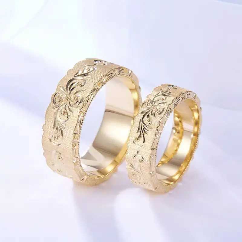 Customized designer hand carved floral style S925 pure silver mens and womens couple rings carved for weddings and engagements W250207