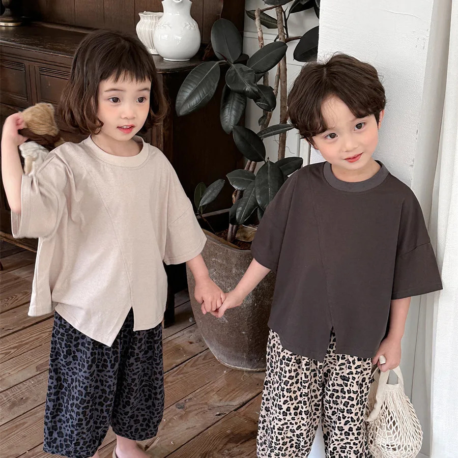 Summer Fashion Children Cotton T Shirts Cute Baby Girls Short Sleeve Tee Shirt Loose Korean Style Kids Tops Boys Casual Clothes 250207