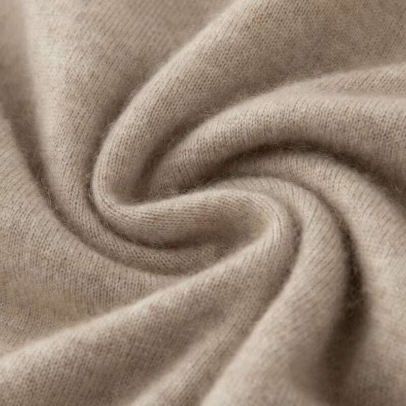 Men's Winter Medium Thick High Collar Half Zipper Classic Loose Sweater 100% Cashmere Knitted Top