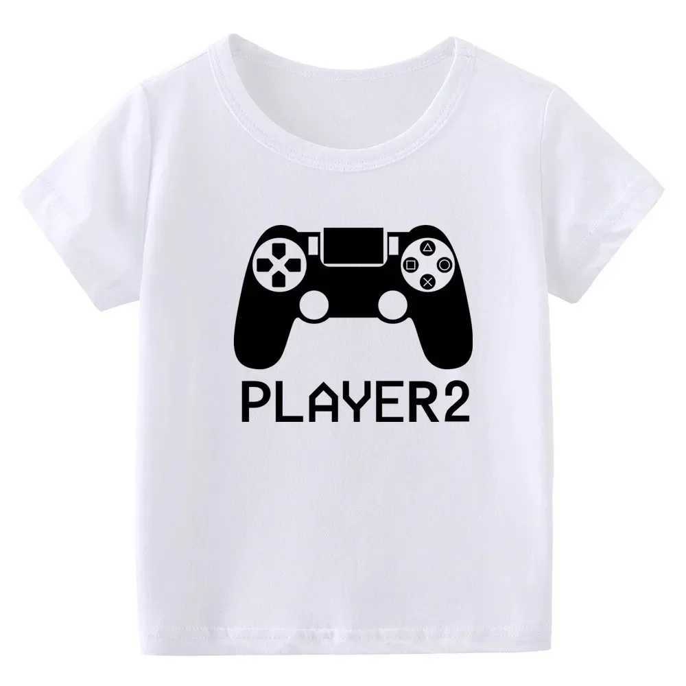 Player 1/2/3 Funny Father Son Family Look Tshirt Summer Short Sleeve T-Shirt for Daddy Baby Bodysuit Family Matching Clothes W250207