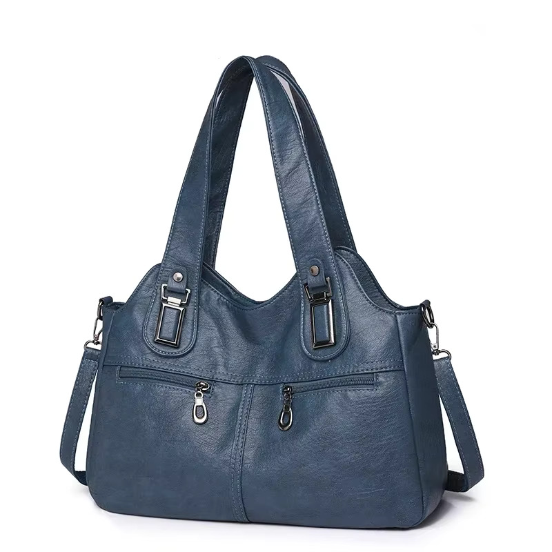 PU Top-Handle Zipper Women's On Sale 2024 High Quality Solid Shoulder Bags Sewing Thread Saddle Handbag Bolso PU Cartoon