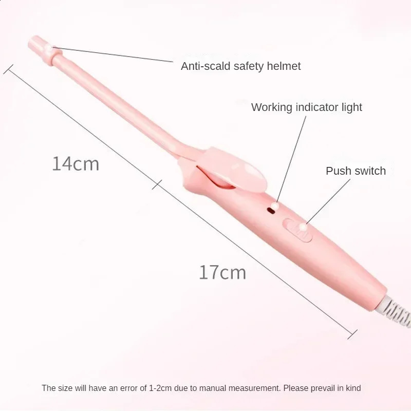 Mini Hair Curling Iron 9mm Curler Wand Professional Curly Tongs Ceramic Electric Salon Styling Tool Small Crimping Iron 250206