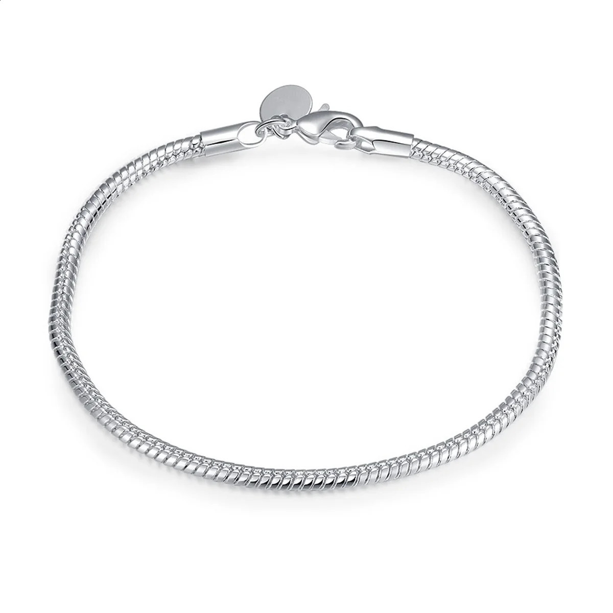 Fashionable 925 Sterling Silver Bracelet 3MM Snake Chain DIY Bracelet for Women Engagement Jewelry Gift 250206