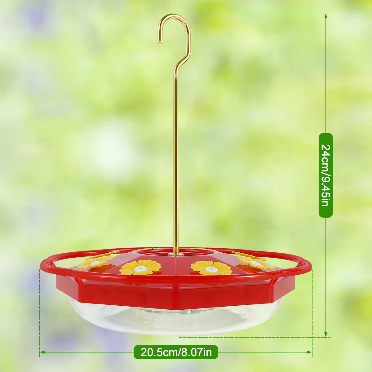 Hummingbird Feeder with 8 Feeding Hanging Bird Feeder Ant and Bee Proof Flower Shape Hummingbird Feeder for Garden Outdoor 250207