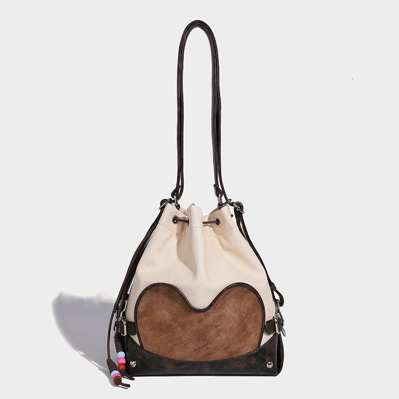 Bag 2024 Autumn New Small Backpack Tote Stray One Pack Multi Purpose Drawstring Relaxation Bag Women's Cross Shoulder