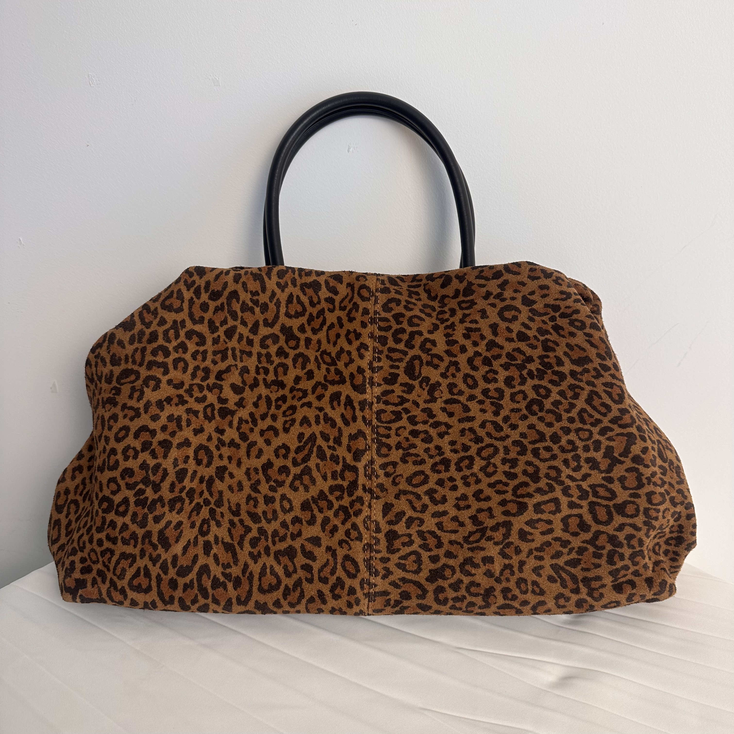 Oversized 40Cm Women Tote 100% Natural Suede Leather Lady Handbag Daily Bags Bowg Purses Matte Cowhide Bag Suede Cartoon