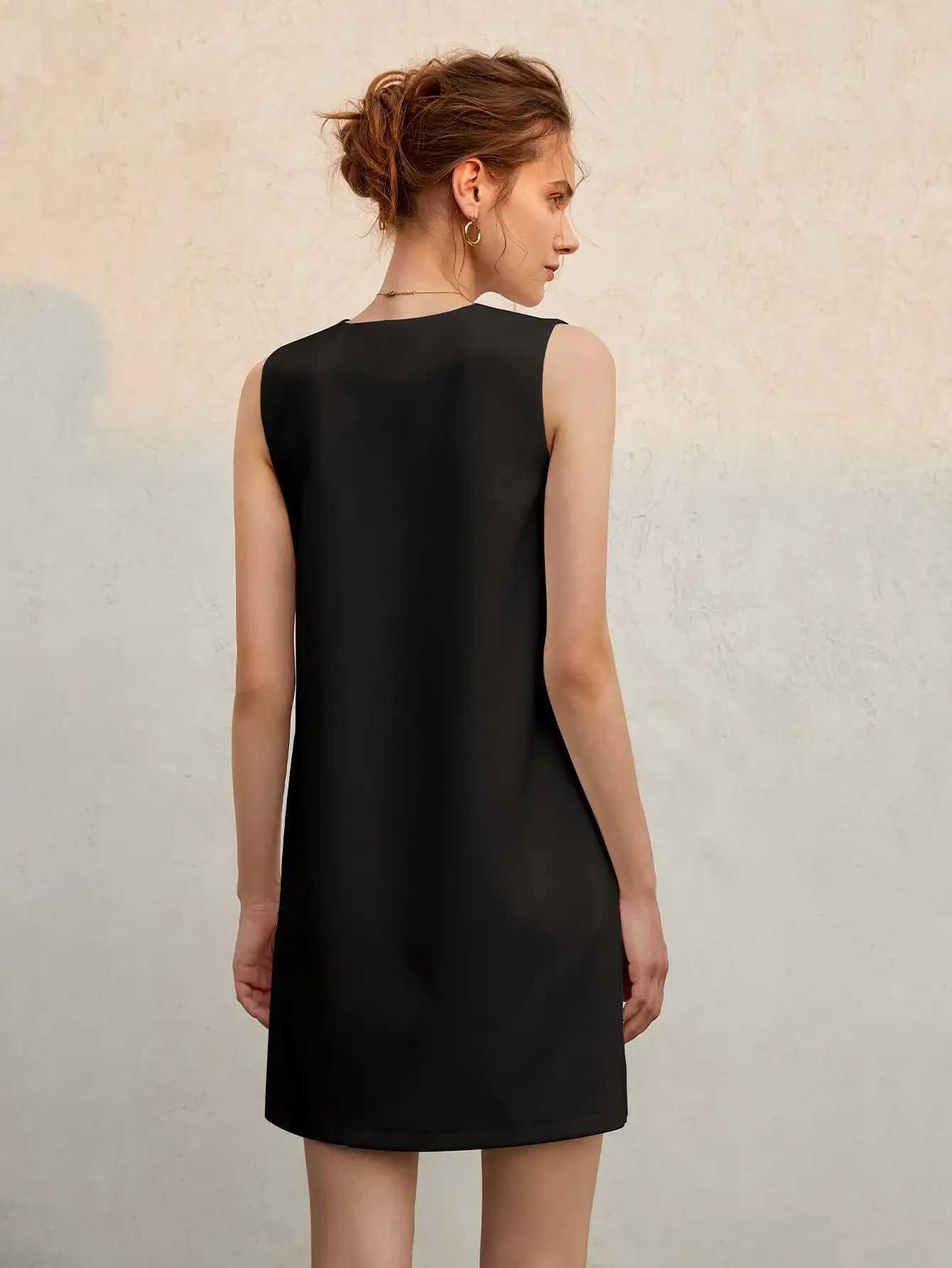Summer French sveless shift dress Womens Haute Couture loose slimming mini sundressXJ2500207