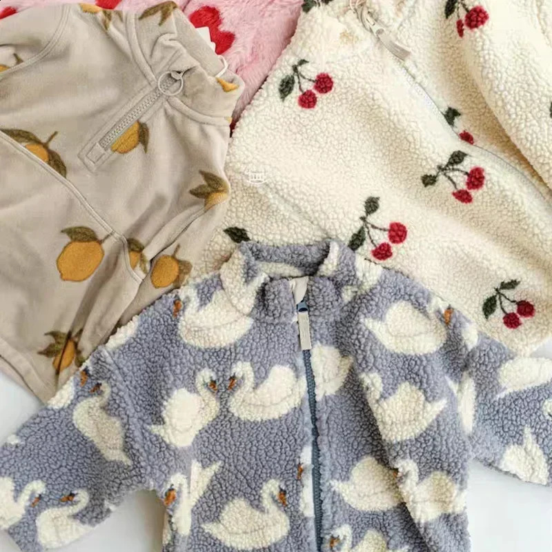 Embroidery Girl Cotton-padded Clothes KS 2025 Childrens Lamb Wool Coat Boys Winter Jacket Outerwear Childrens Clothing 250206