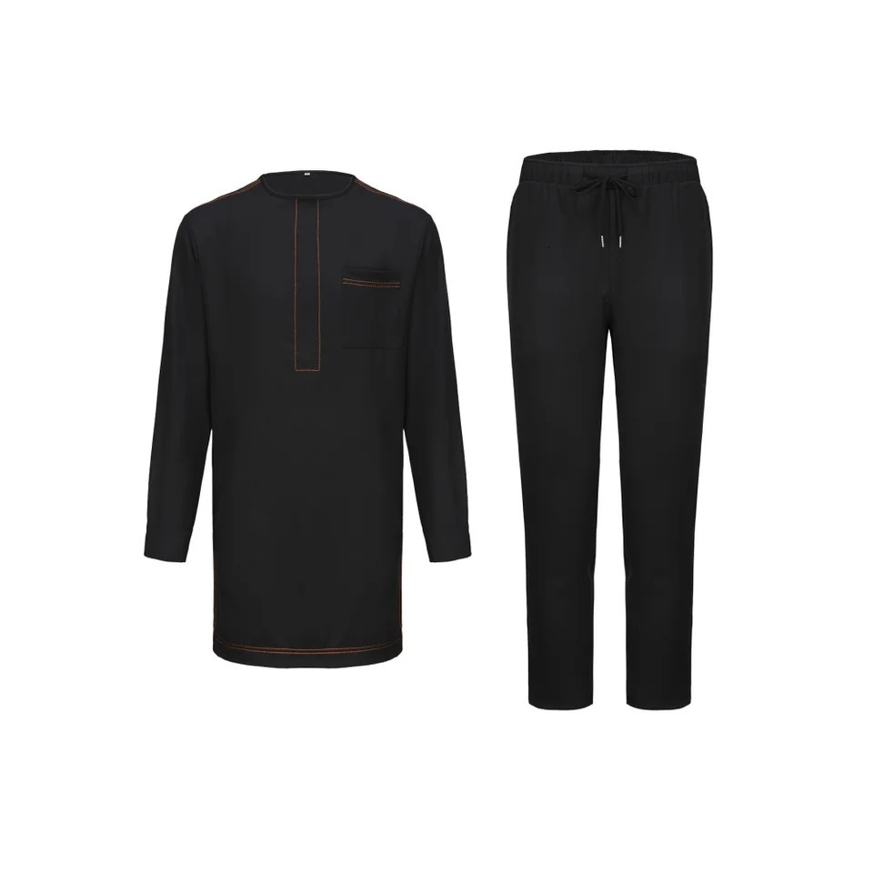 African traditional mens fashion suit ious casual slim fit embroidered elegant and 250207