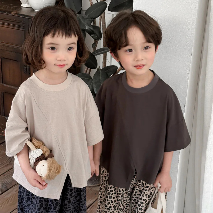 Summer Fashion Children Cotton T Shirts Cute Baby Girls Short Sleeve Tee Shirt Loose Korean Style Kids Tops Boys Casual Clothes 250207