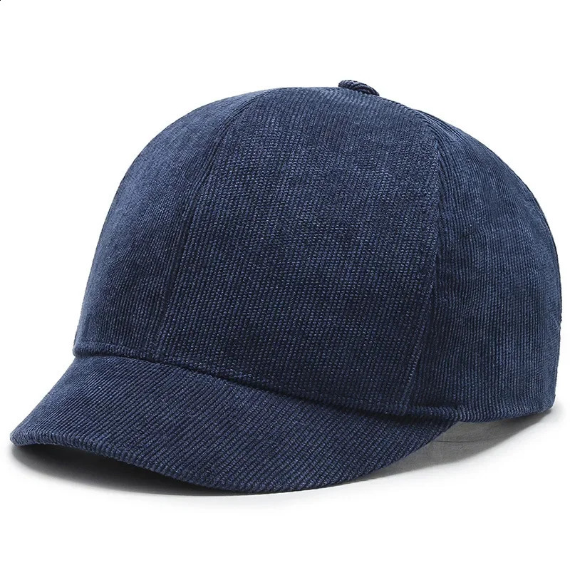 Mens Short Brim Baseball Cap Casual Solid Corduroy Soft Top Cap Small Brim Caps for Women Bone Gorras Dad Hat 250206
