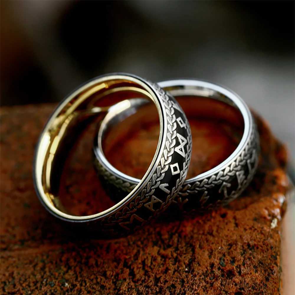 Fashion Vintage Nordic Viking Rune Rings for Men Women 316L Stainless Steel Simple Couple Amulet Ring Jewelry Gifts Dropshipping W250207