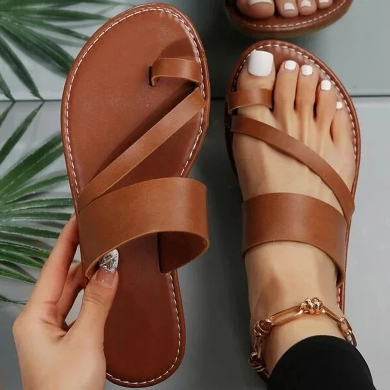 Women Minimalist Thong Sandals Fashion Flat Summer Outdoor Beach Vacation Leisure Woman Shoes 250219