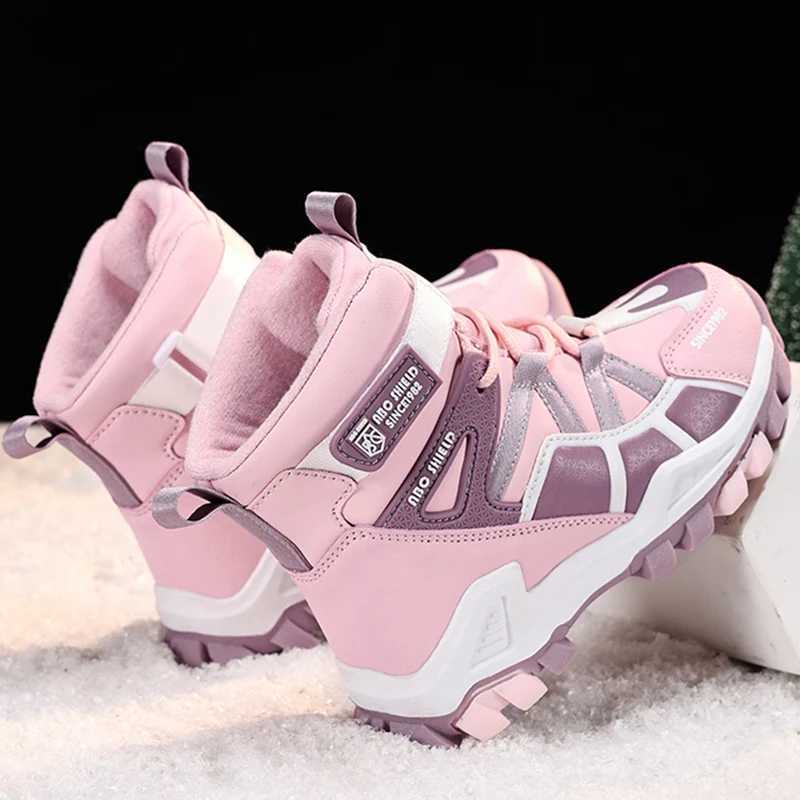 Hot Selling Childrens Boots Thick Soles 2025 Wear-resistant Waterproof Casual Shoes Winter Warm Comfortable Walking Shoes Kdis W250207